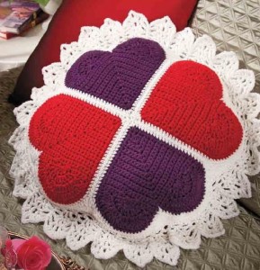 Crochet Heart Pillow