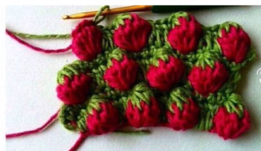 Crochet Strawberry Stitch Tutorial