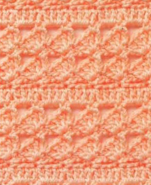 Side fans frames crochet stitch