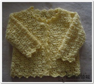Flower pattern long-sleeved cardigan baby crochet pattern