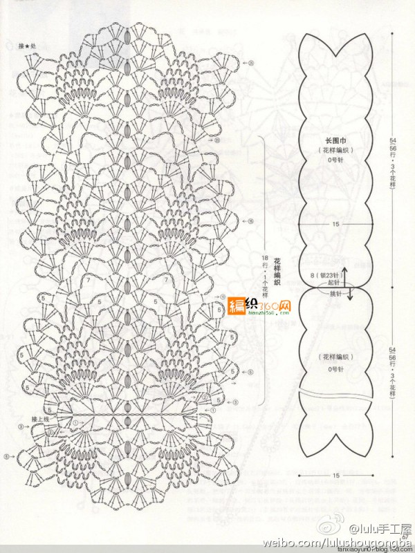 Pineapple flower scarf crochet pattern ⋆ Crochet Kingdom