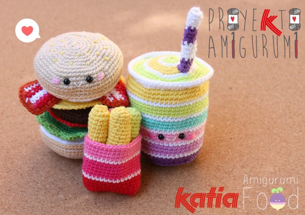 Amigurumi Burger, Drink and Frees Crochet