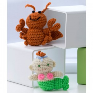 Crochet Little Lobster & Baby Mermaid amigurumi pattern
