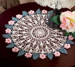 Roses & Leaves Free Doily Crochet Pattern