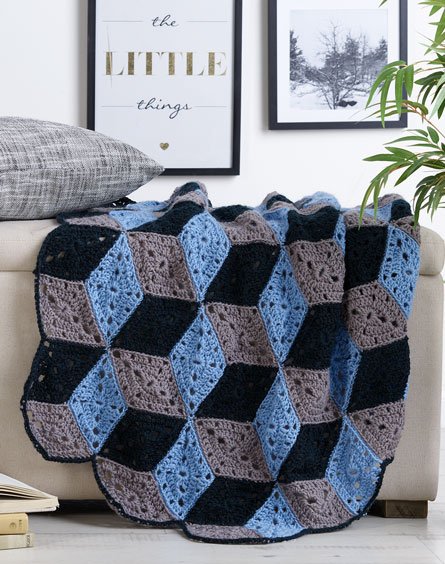 3D Diamond Throw Free Crochet