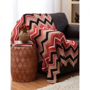 Thick and thin stripes blanket crochet pattern