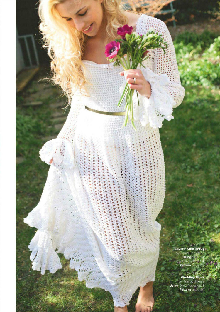 woman crochet wedding dress