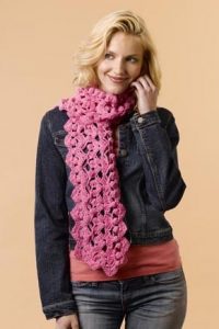 Cashmere Breeze Crochet Shells Scarf