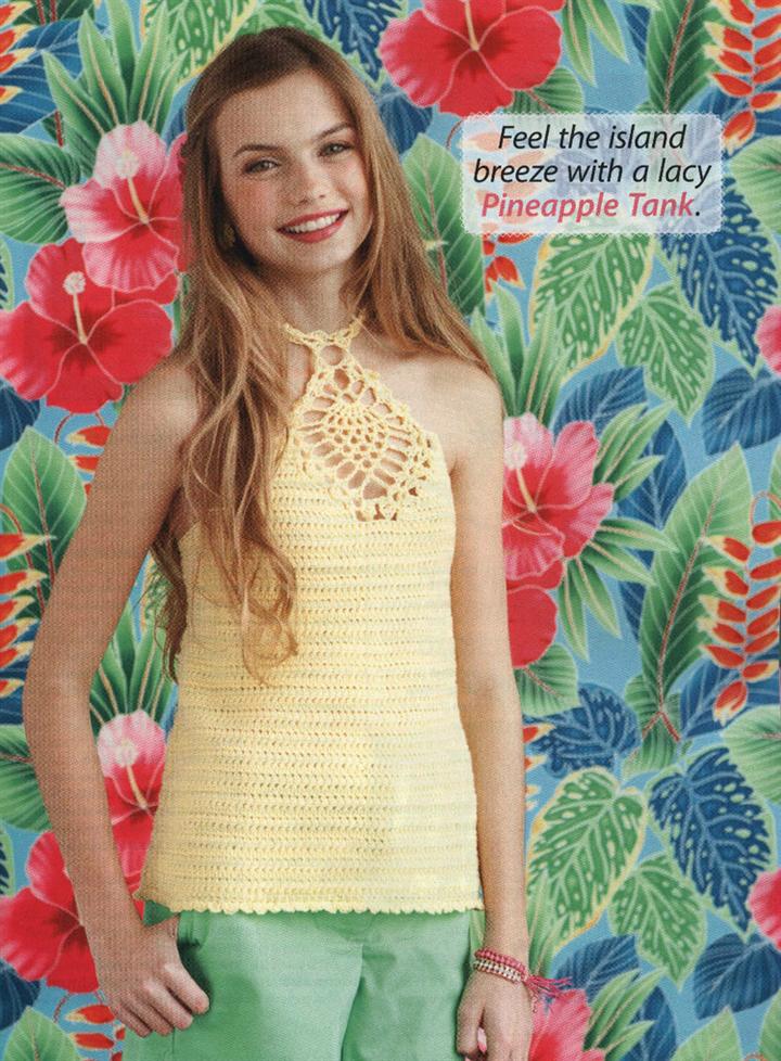 Pineapple tank halter crochet pattern