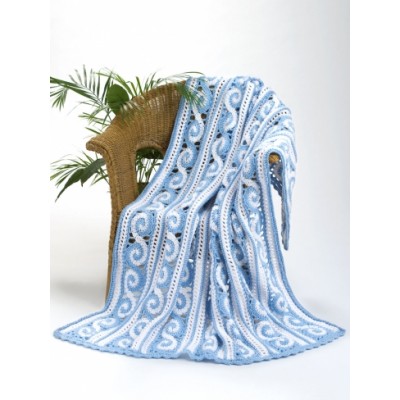 Two Toned Spirals Throw Free Crochet Pattern