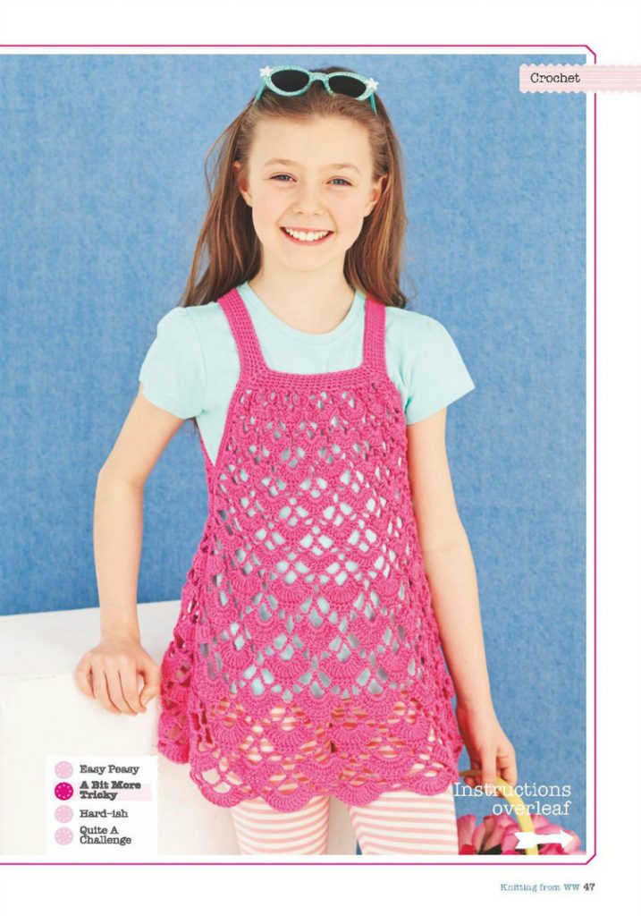 Pink Girls Summer dress crochet pattern