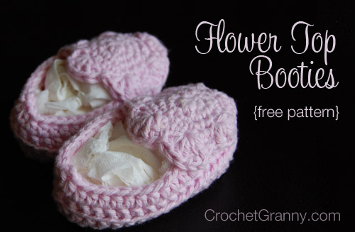 Flower Top Booties Free Crochet Pattern