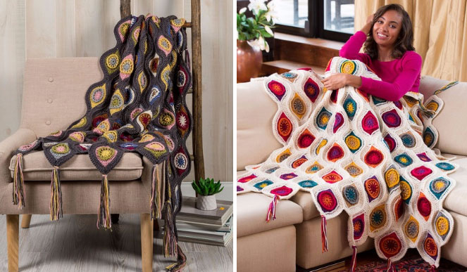 Tranquil Retro Throw Free Crochet Pattern