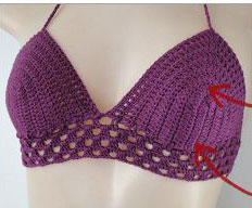 Pretty free bikini top to crochet