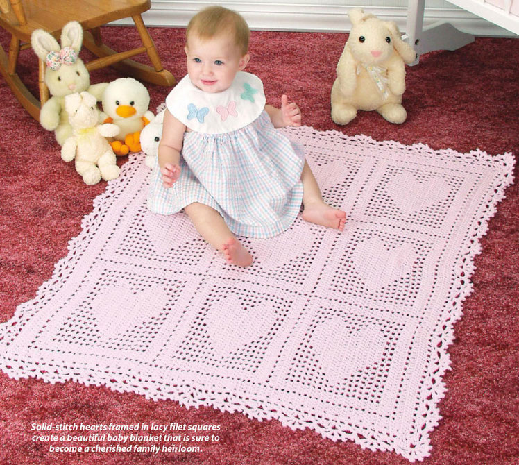 Heart Motif Baby Blanket Crochet ⋆ Crochet Kingdom