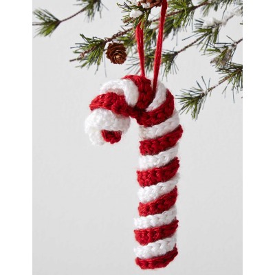 Candy Cane Ornament Free Crochet Pattern