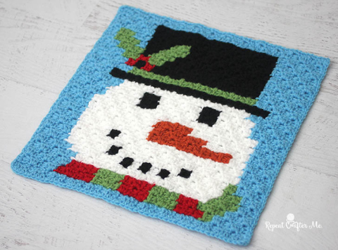 Christmas Crochet Snowman Free Pixel Graph Pattern