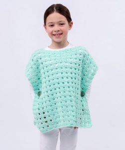 Simply Stated Child Poncho Free Crochet Pattern
