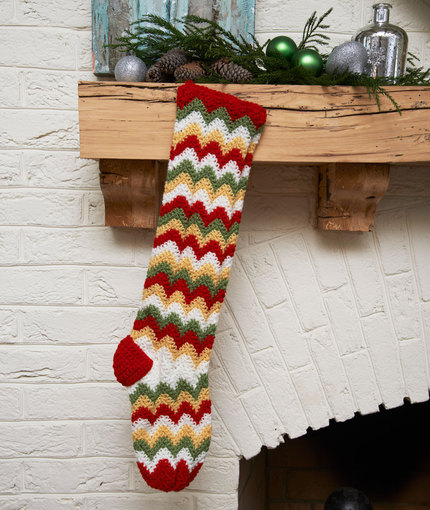 Zigzag Stocking Free Christmas Crochet Pattern