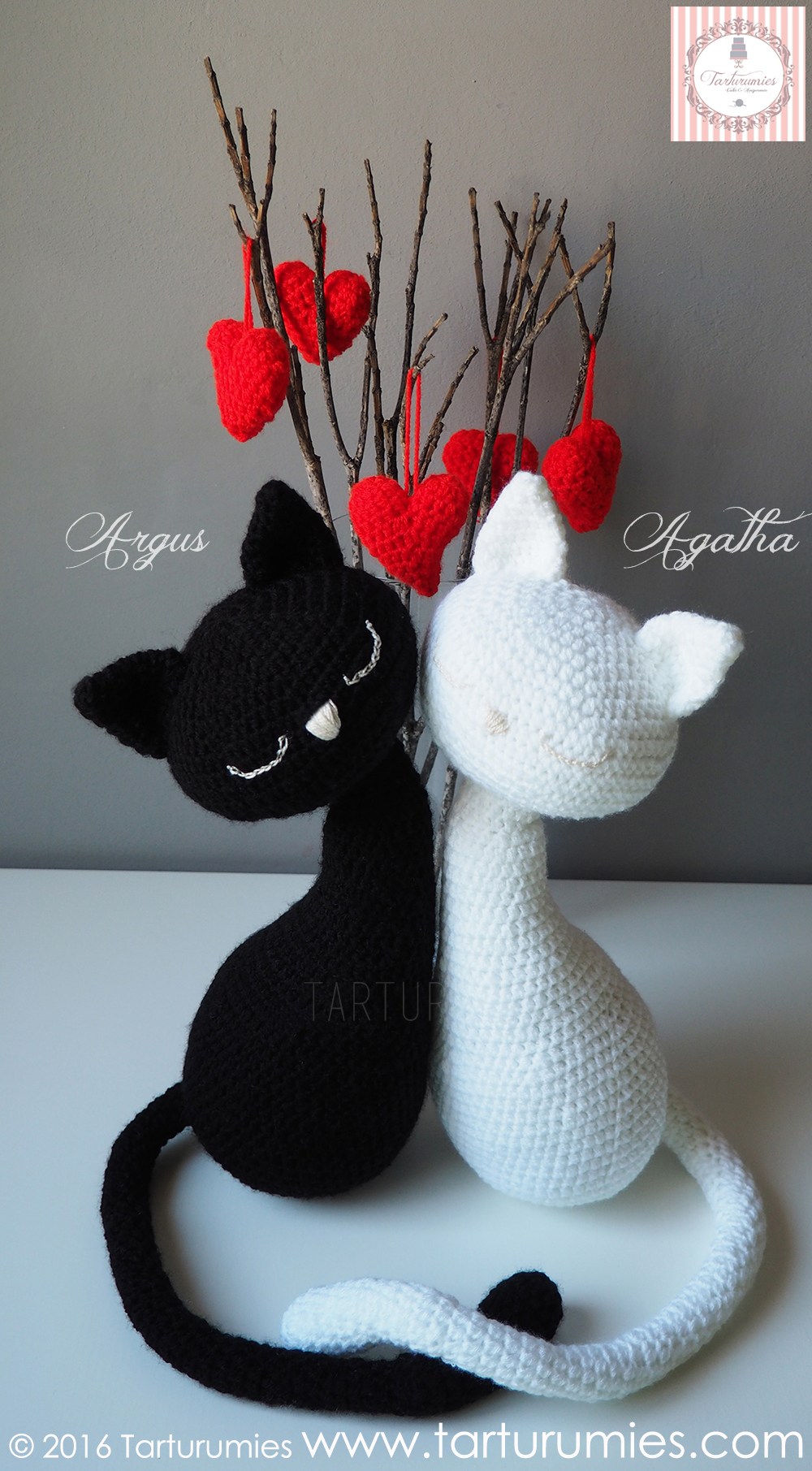 Cute Valentine s Day Cat  Pair Amigurumi Pattern  Crochet 