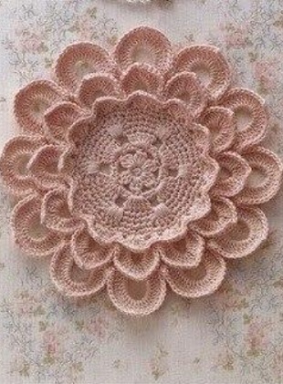 Crochet Flower Doily with Diagram