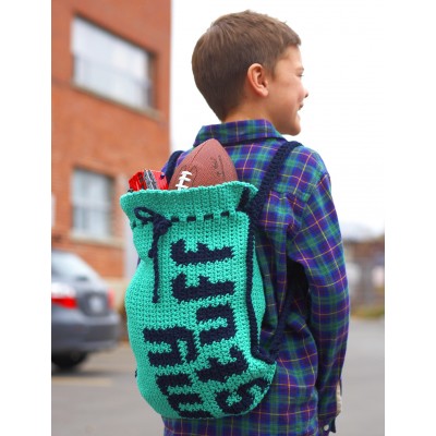 My Stuff' Drawstring Bag Free Crochet Pattern