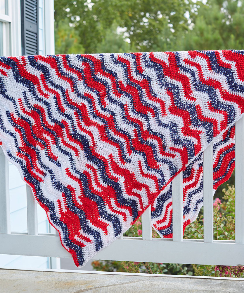 American Waves Throw Free Knitting Pattern