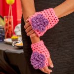 Flower Wristers Free Crochet Pattern