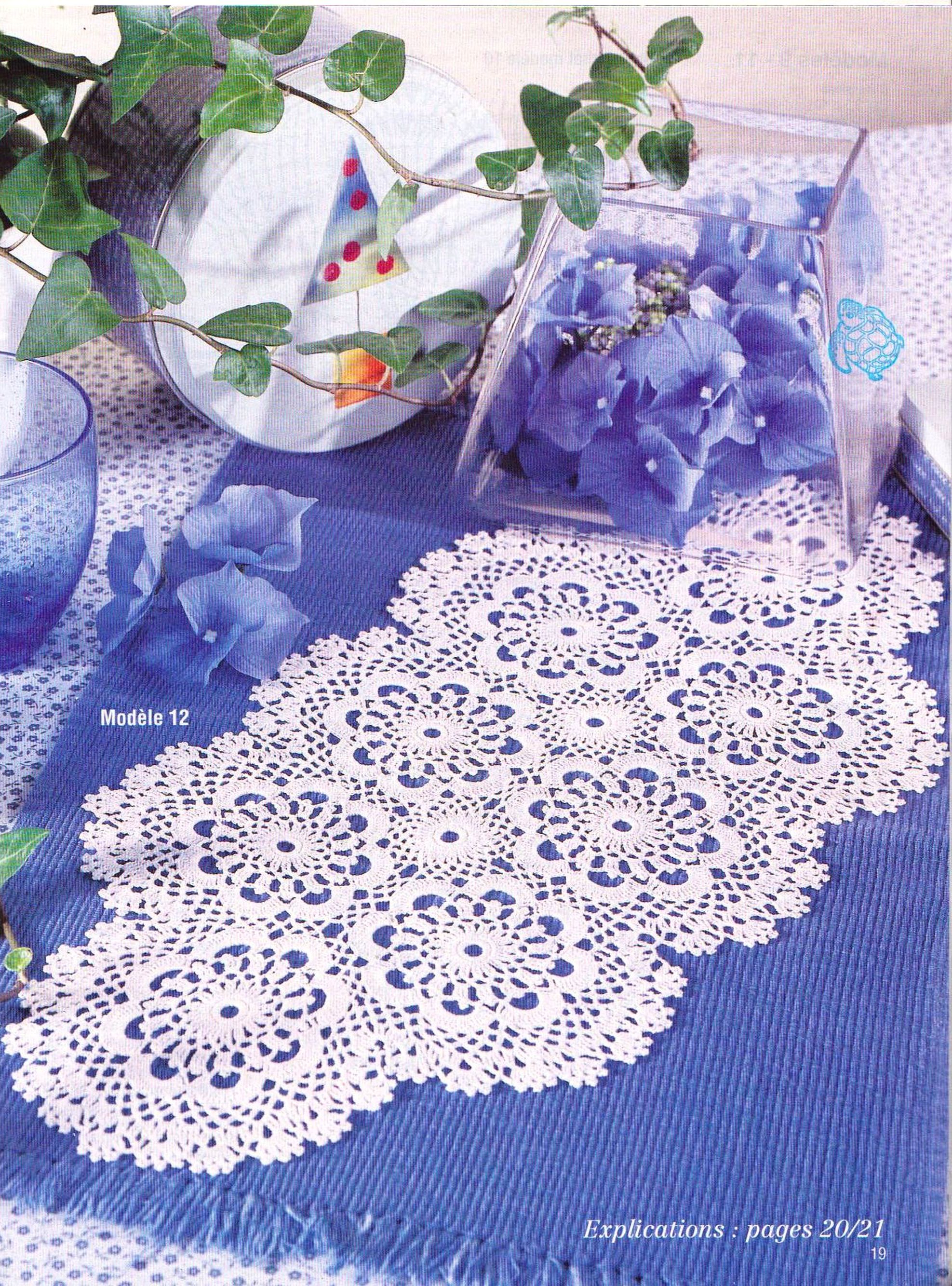 Oval Flowers Crochet Doily Pattern