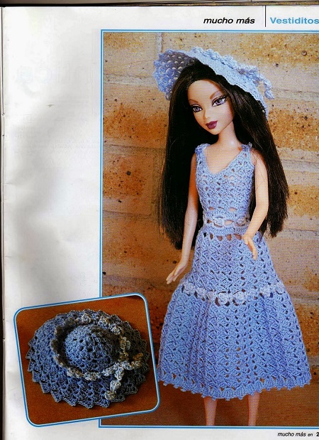 ROUPAS PARA BARBIE DE CROCHÊ  Crochet barbie clothes, Crochet doll dress,  Barbie clothes