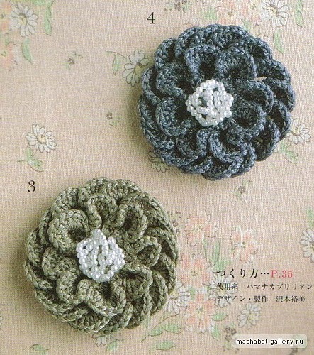 Crochet Flower with Pearl Adornments
