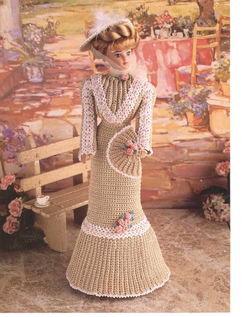 Garden Tea Gown Barbie Crochet Dress Pattern