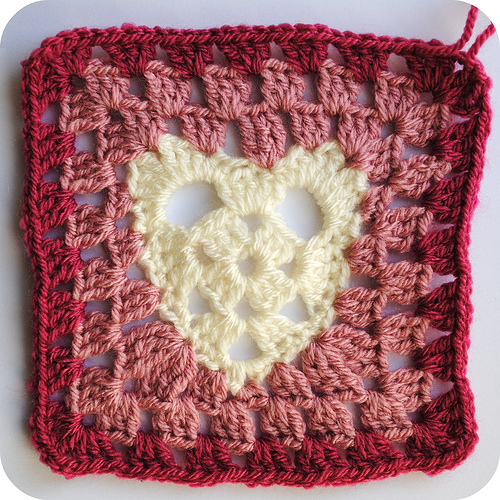 Heart granny square crochet Pattern