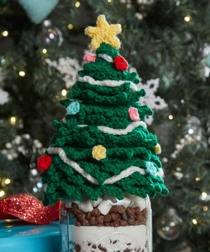Christmas Tree Jar Topper Free Crochet Pattern