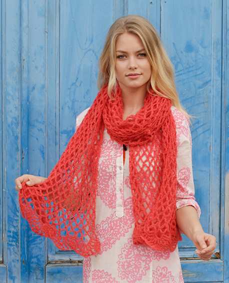 Fire Rose Lace Crochet Scarf Free Pattern