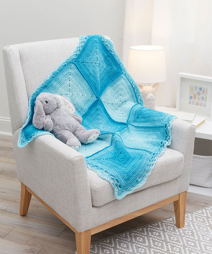 Nine Blocks Baby Blanket Free Crochet Pattern