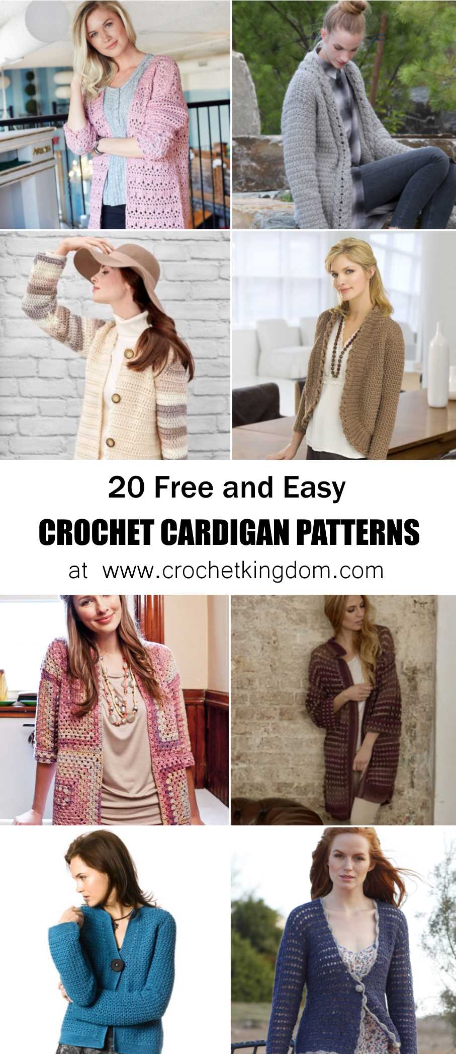 20 Free and Easy Crochet Cardigan Patterns for Women