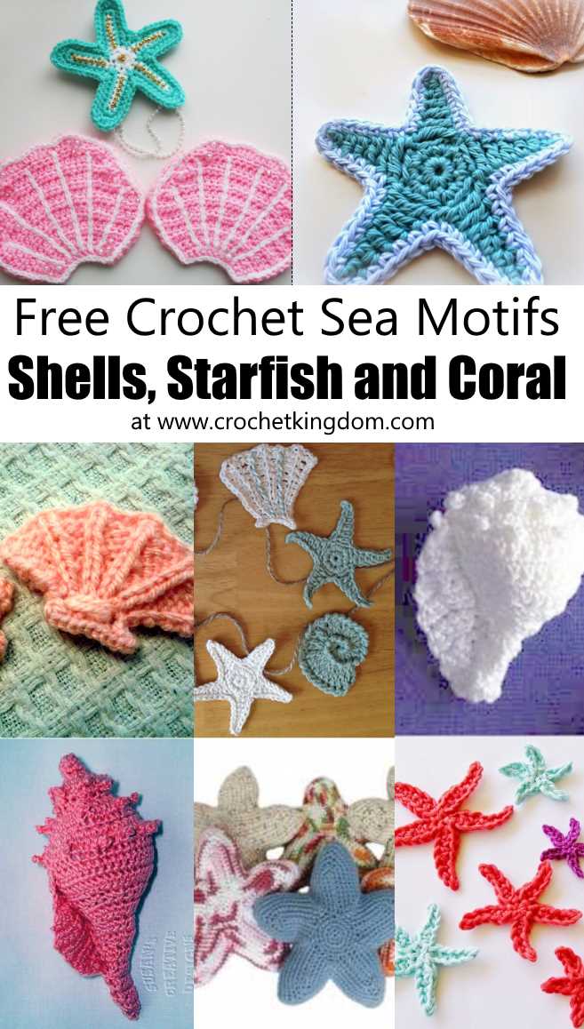 Crochet Sea Motifs - Shells, Starfish and Coral