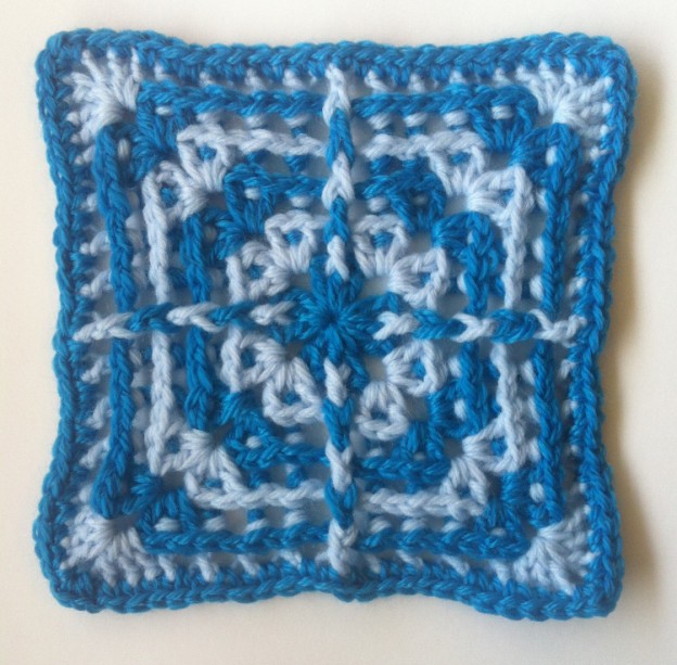 Free Crochet Solid Square Pattern Worked Around the Posts of Stitches