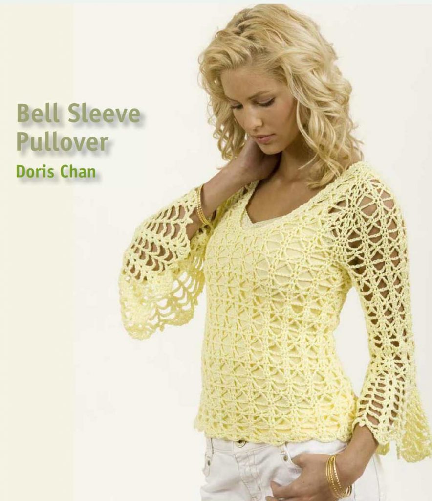 Free Crochet Pattern for a Bell Sleeve Pullover