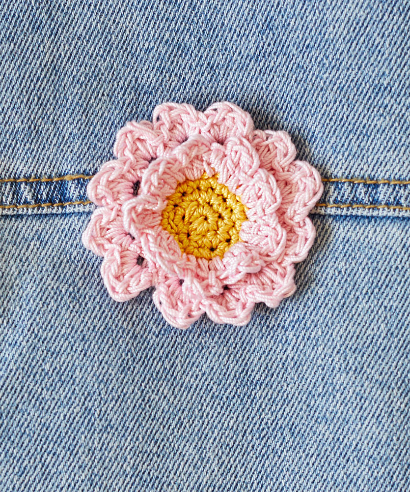 Free Crochet Pattern for a Cherry Blossom Appliqué