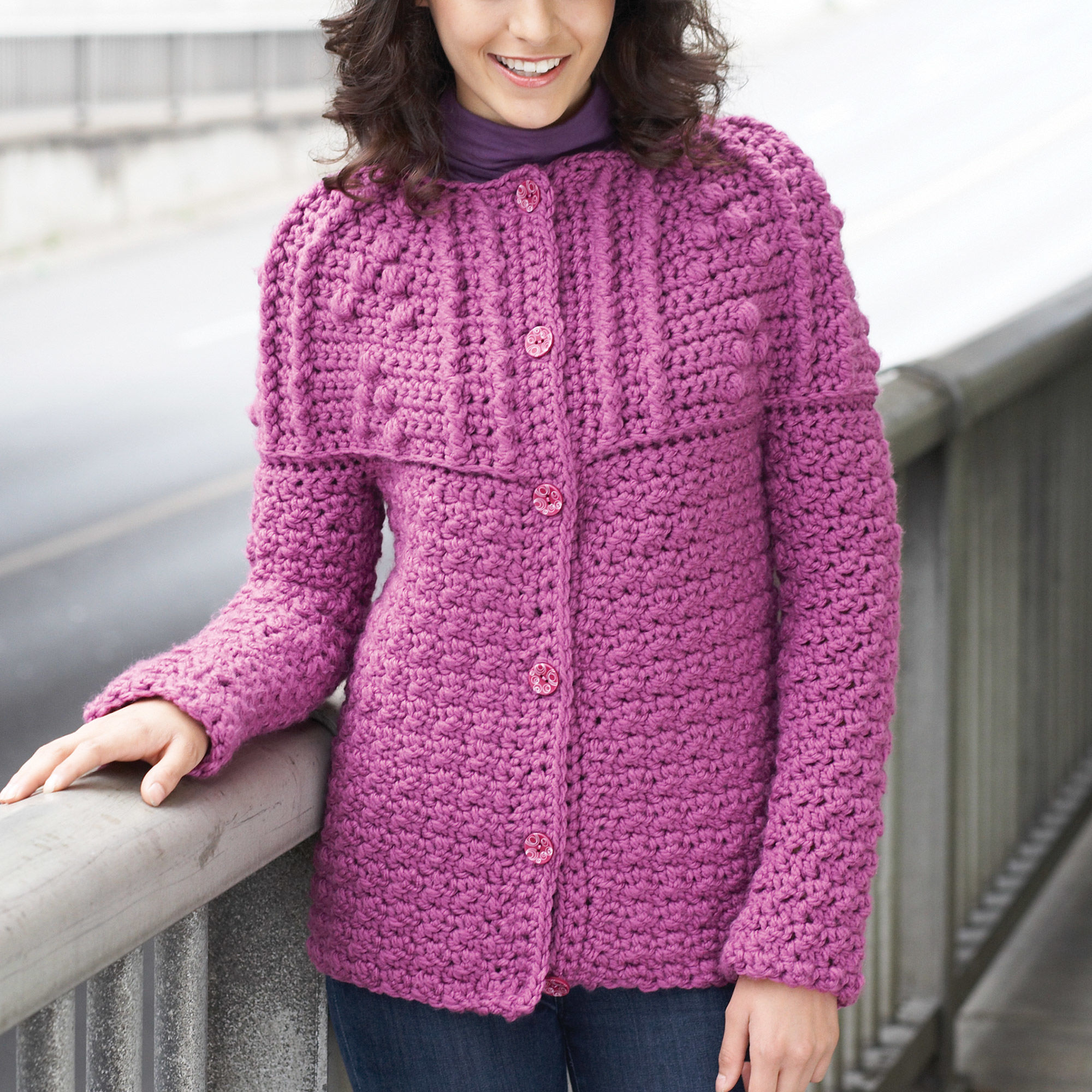 Free Crochet Pattern for a Yoke Cardigan ⋆ Crochet Kingdom