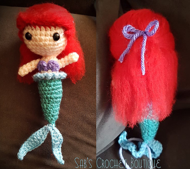 Free Crochet Pattern for an Ariel Inspired Mermaid Amigurumi