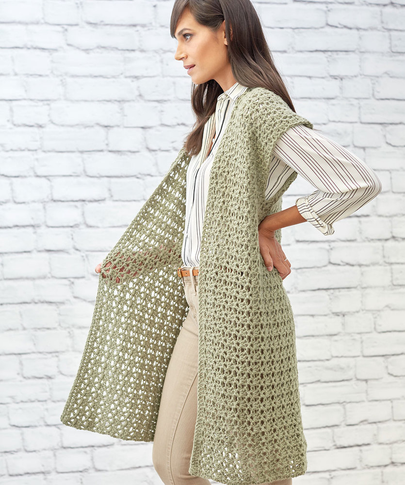 Free Crochet Pattern for Sage Stitch Long Cardigan