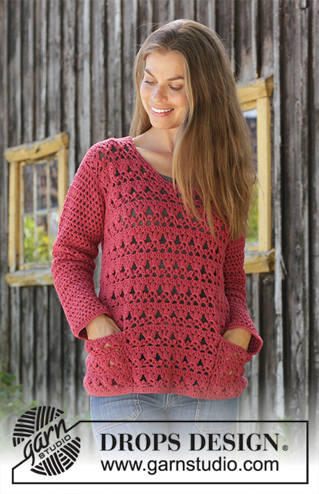 Free Crochet Pattern for a Lace Sweater with Pockets
