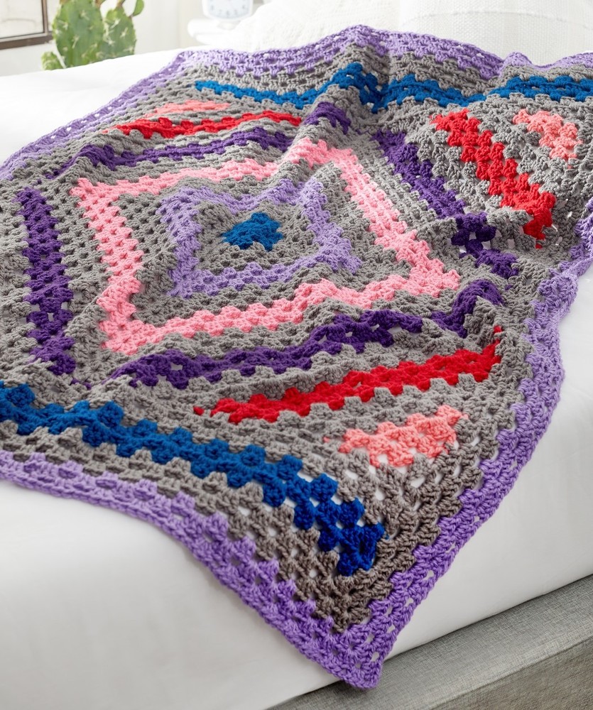 Free Crochet Pattern for a Diamond in the Rough Throw