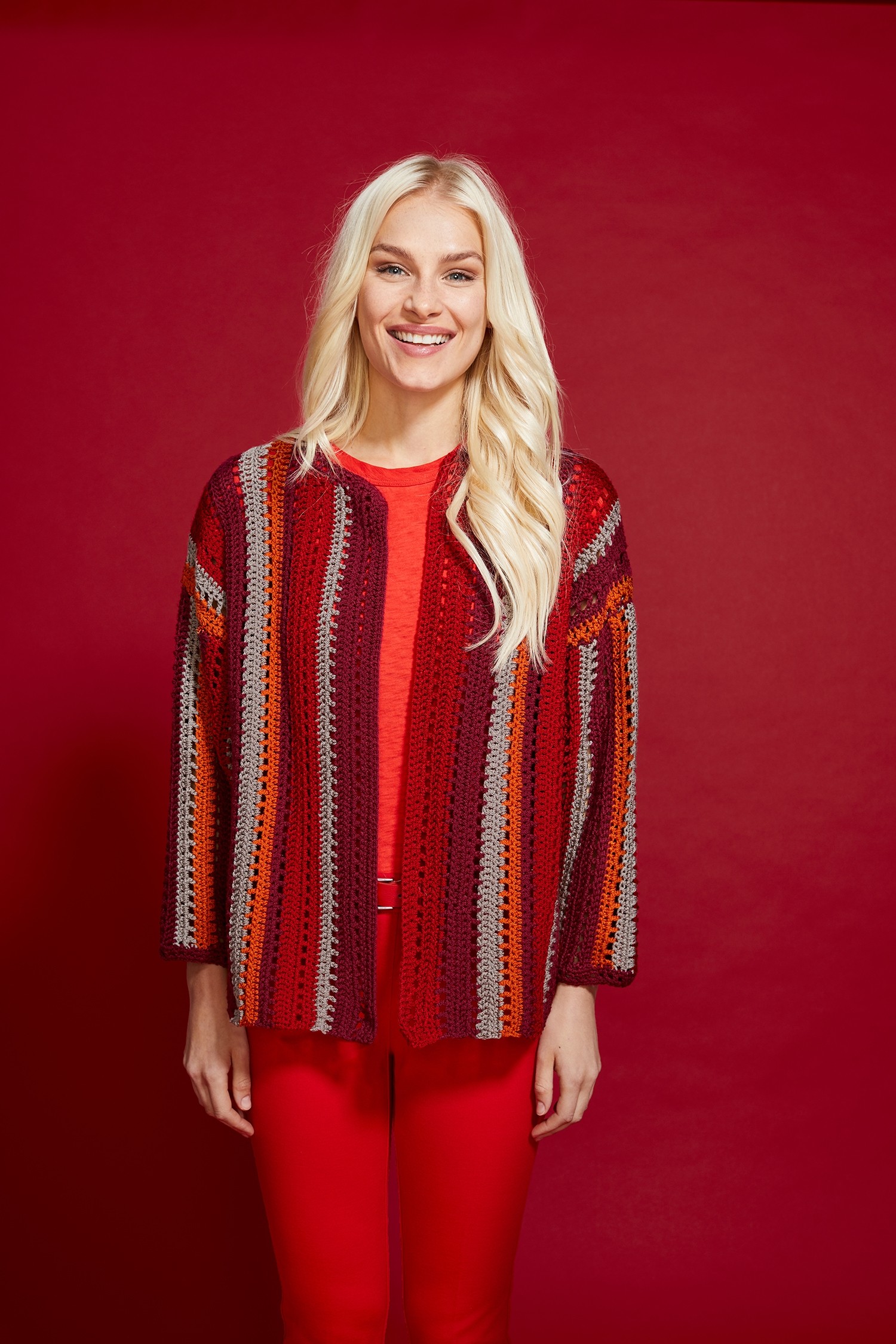 Free Crochet Pattern for a Barcelona Stripes Cardigan for Women