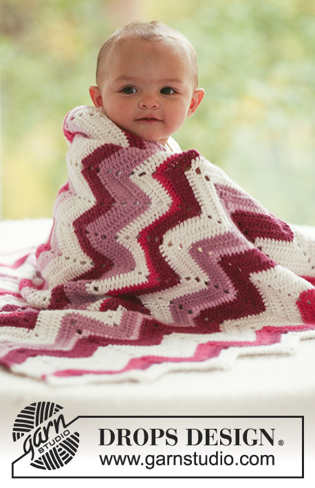 Free Crochet baby blanket with zigzag pattern