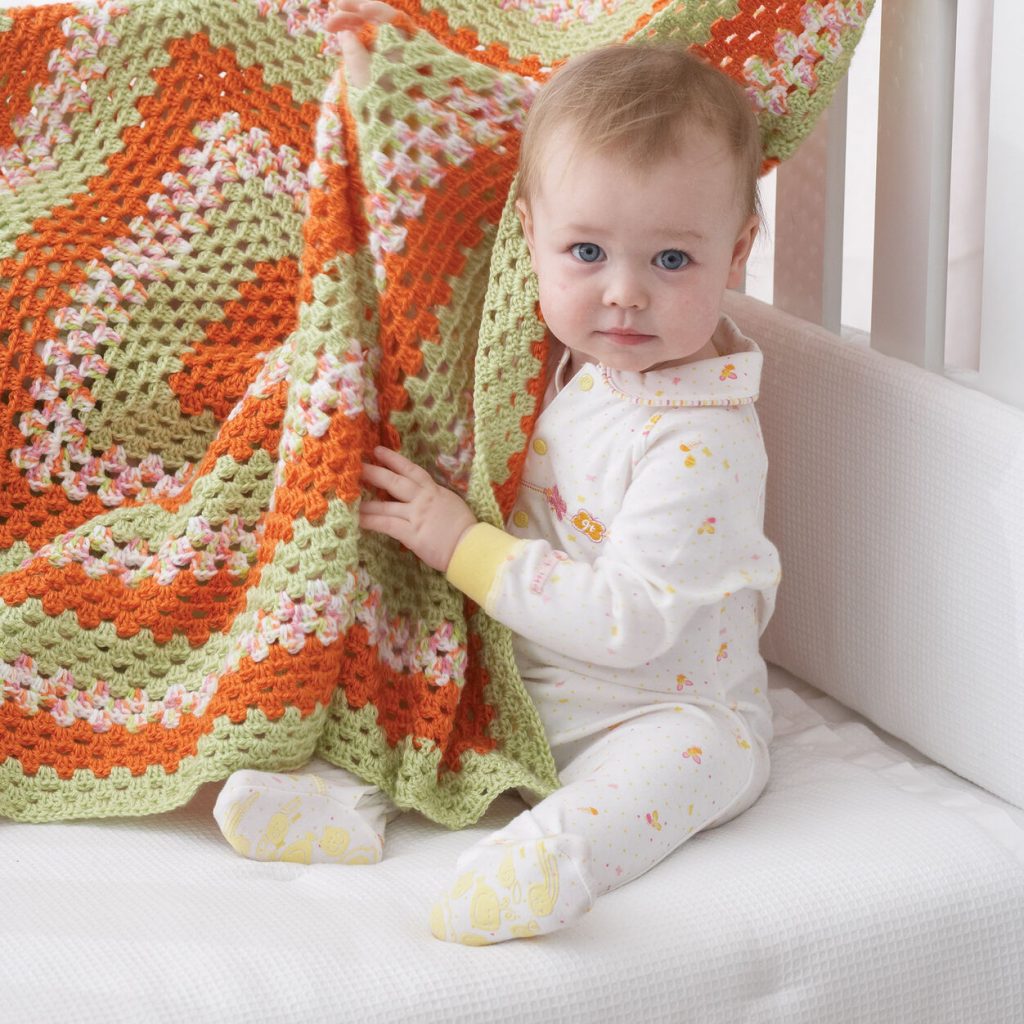 Big granny square crochet blanket for baby pattern