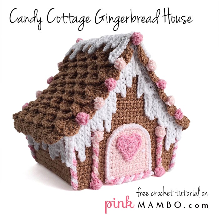 Candy cottage crochet gingerbread house